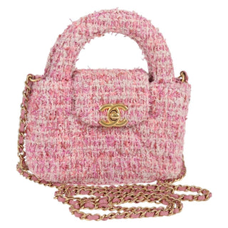 Chanel Kelly Top Handle Shopping Bag Quilted Tweed