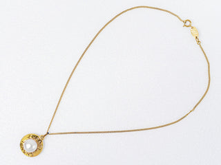 Chanel Chain Around Pearl Necklace Metal with Faux Pearls