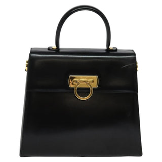 Salvatore Ferragamo Gancini Convertible Top Handle Bag Leather