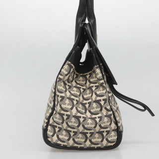 Salvatore Ferragamo Studio Satchel Gancini Jacquard and Leather