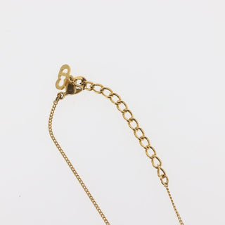 Christian Dior Round Logo Pendant Necklace Metal