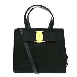 Salvatore Ferragamo Convertible Vara Bow Tote Suede