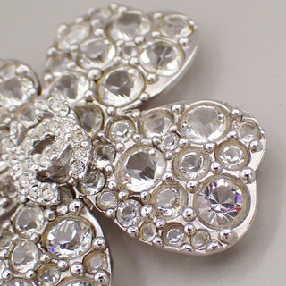 Chanel Coco Clover Brooch Crystal Embellished Metal