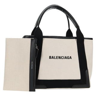 Balenciaga Navy Cabas Canvas with Leather