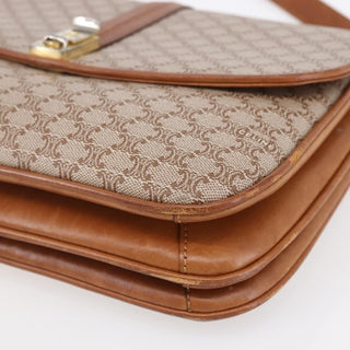 Celine Vintage Macadam Shoulder Bag Canvas and Leather