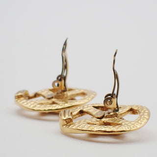 Chanel Vintage CC Round Cutout Clip-On Earrings Metal