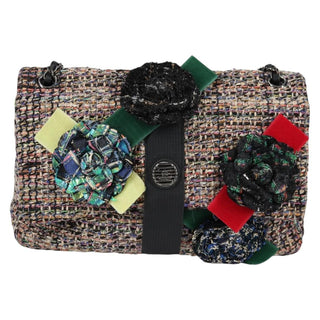 Chanel Camellia Flap Shoulder Bag Tweed