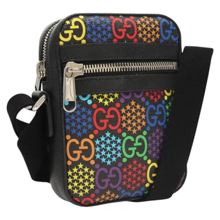 Gucci Front Zip Messenger Bag Psychedelic Print GG Coated Canvas