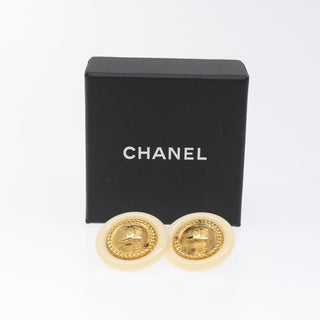 Chanel Vintage CC plastic Earrings Metal and plastic