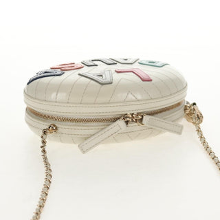 Chanel La Pausa Evening Bag Chevron Lambskin with Applique