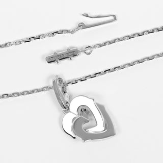 Cartier Double Heart Pendant Charm 18 white gold
