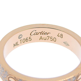 Cartier Love Wedding Band Pave Diamonds Ring 18K Rose Gold and Diamonds