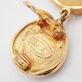 Chanel CC Lion Head Drop Earrings Metal