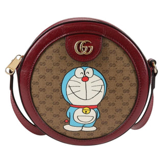 Gucci Doraemon Round Shoulder Bag Printed Mini GG Coated Canvas