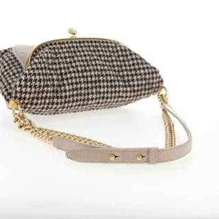 Chanel Tabatiere Kisslock Fold Over Bag Tweed with Quilted Calfskin