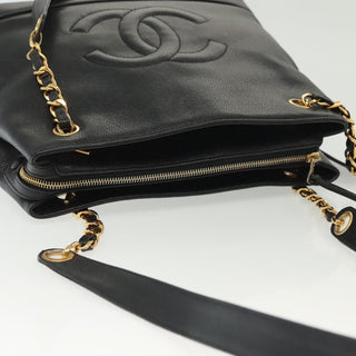 Chanel Vintage CC Logo Chain Tote Caviar