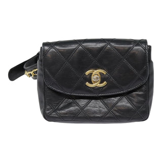Chanel Waist Belt Bag Quilted Shiny Calfskin