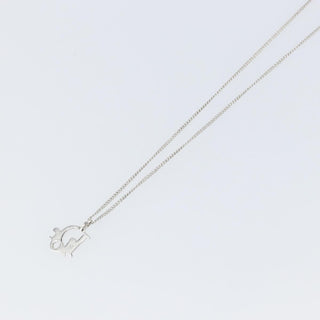 Christian Dior Logo Pendant Necklace Metal