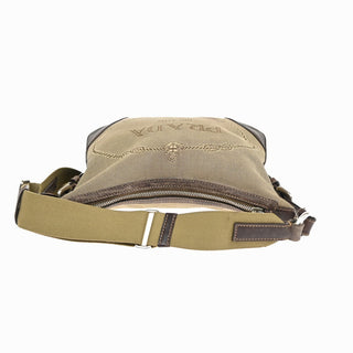Prada Logo Messenger Bag Canvas and leather