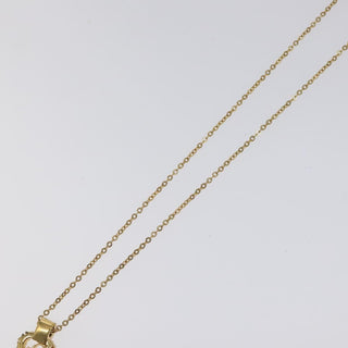 Christian Dior Logo Heart Pendant Necklace Metal with Crystal