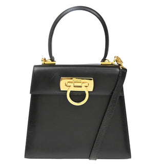 Salvatore Ferragamo Gancini Convertible Top Handle Bag Leather