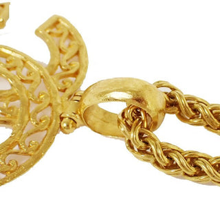 Chanel Vintage CC Fringe Pendant Necklace Metal