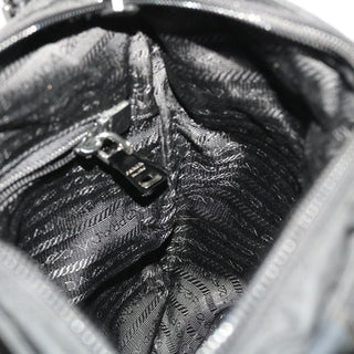 Prada Zip Messenger Bag Horizontal Quilt Tessuto