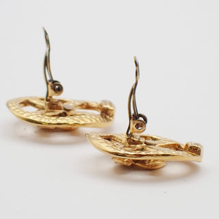Chanel Vintage CC Round Cutout Clip-On Earrings Metal