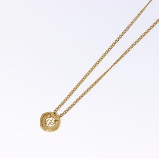 Christian Dior CD Round Pendant Necklace Metal and Crystals