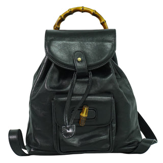 Gucci Vintage Bamboo Backpack Leather
