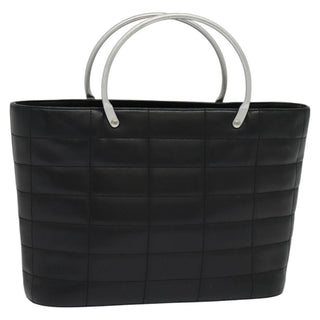 Chanel Vintage Chocolate Bar Metal Ring Tote Quilted Lambskin