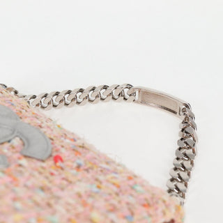 Chanel Vintage CC Chain Top Handle Bag Quilted Tweed