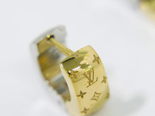 Louis Vuitton Bicolor Nanogram Hoop Earrings Metal