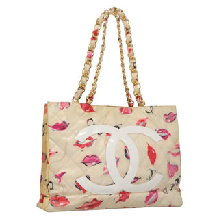 Chanel Vintage CC Chain Tote Printed patent leather
