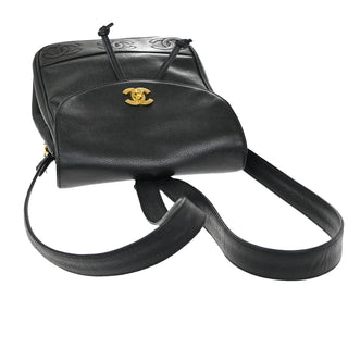 Chanel Vintage Triple Stitched CC Flap Backpack Caviar