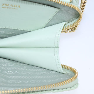 Prada Triangle Logo Zip Around Shoulder Bag Raffia and Leather