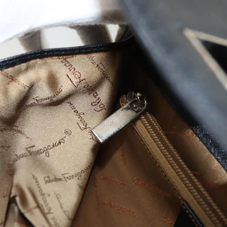 Salvatore Ferragamo Double Gancini Top Handle Bag Saffiano Leather