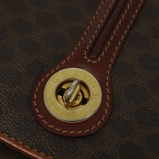 Celine Vintage Macadam Shoulder Bag Canvas and Leather