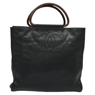 Chanel Vintage Wooden Ring Tote Caviar