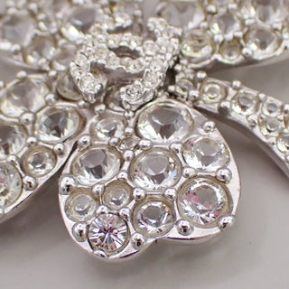 Chanel Coco Clover Brooch Crystal Embellished Metal