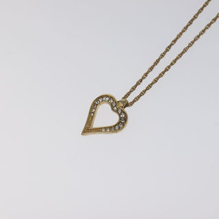 Christian Dior Logo Heart Pendant Necklace Metal
