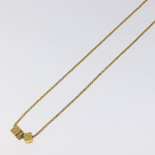 Christian Dior CD Cube Charms Pendant Necklace Metal with Crystals