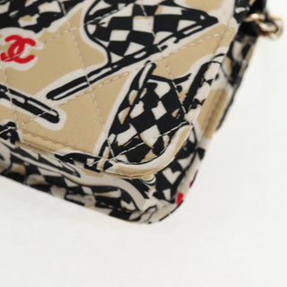 Chanel Flap Card Holder on Chain Quilted Printed Canvas