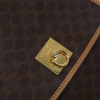 Celine Vintage Drawstring Flap Backpack Macadam Coated Canvas