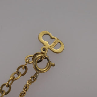 Christian Dior CD Pendant Necklace Metal and Crystals