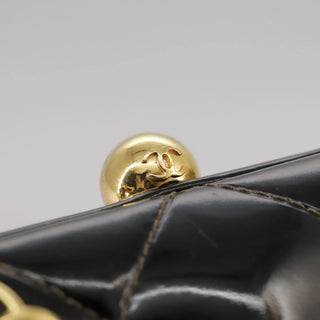 Chanel Vintage Chain Frame Bag Quilted Patent