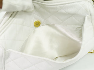 Chanel Vintage Diamond CC Camera Shoulder Bag Quilted Caviar