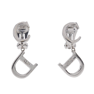 Christian Dior CD logo clip earrings Silver -plated metal