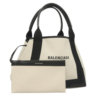 Balenciaga Navy Cabas Canvas with Leather