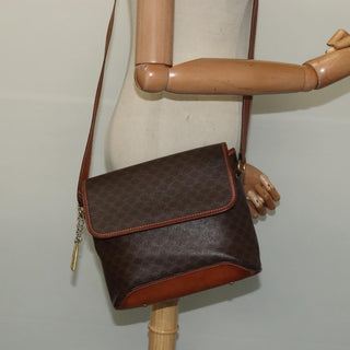 Celine Vintage Macadam Shoulder Bag Canvas and Leather